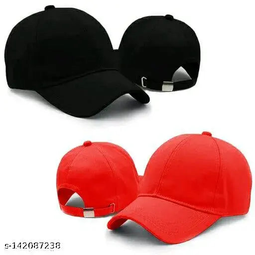 Solid cotton baseball cap, trending modern design, set of 2 for men & women, made in India