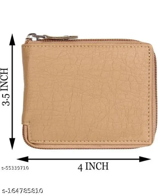 Artificial leather mini men's wallet with 5 card slots, solid canvas design, free size (4cm x 3cm)