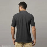 Pure cotton men's half sleeve polo shirt with pocket, solid color, made in India