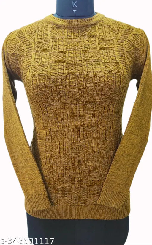 Winter wool top, printed net, long sleeves. Soft, cozy, and elegant full-sleeved winterwear. Free size (36in bust, 25in length)