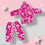 Wool winter hoody set for kids, printed pattern, long sleeves, comfortable front open design