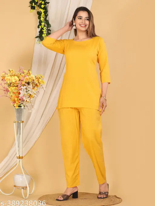 Stylish cotton nightsuits for women, solid color design, available in multiple sizes (M-XXL), made in India