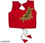 Embroidered satin-sleeveless girls' lehenga set with net dupatta, floral pattern, Indian cultural wear