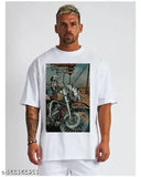 Funky bullet print cotton blend t-shirt, three-quarter sleeves, vibrant design on soft fabric