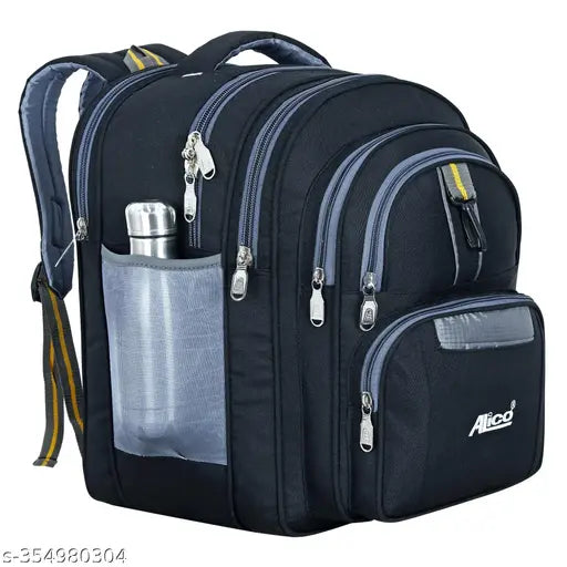 Stylish polyester jumbo ALICO backpack, ideal for Class 5th to 10th students. Waterproof with up to 13" laptop compartment