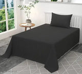 Premium charcoal grey/black satin stripe single bedsheet (1+1), hypoallergenic and breathable cotton sheet set. Ideal for adults, summer seasons, and home use. Durable with stain-resistant, wrinkle-free features