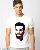 Colourful Virat Kohli polyester t-shirt, printed with graphic designs, short sleeves, S-XXXL sizes (India-made)