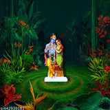 Medium size acrylic Radha Krishna showpiece for home decor or car dashboard. Vibrant detailing, stable base, non-slip design. Compact and lightweight, perfect for spiritual spaces or gifting