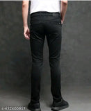 Black denim men's regular fit jeans, high-quality fabric for versatile stylish wear (size: 24, 26, 28, 30, 32, 34; country of origin: India)