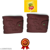 Faux leather bi-fold wallet, buy 1 get 1 free for men, textured design, free size (10cm x 10cm), India origin