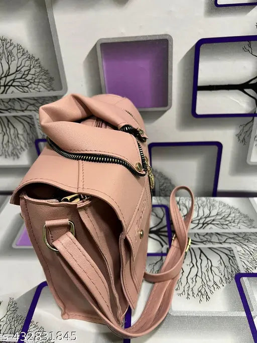 Multicolor PU sling bag, 4 compartments, self-design, free size, quilted-flap closure, Indian & vegan, ideal for casual outings