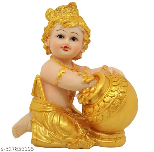 Poly resin Krishna statue, 11cmx7cmx14cm, perfect for pooja decoration or home gift