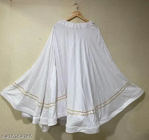 White rayon lehenga, Navratri Special with an elegant touch, traditional Indian festive wear on display