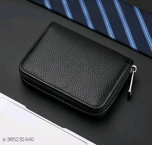 Leather men's wallet, free size (10x11cm), solid design from India