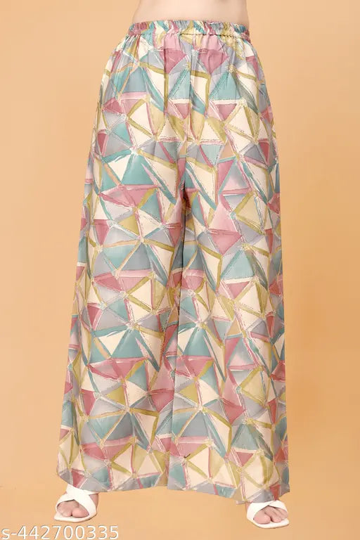 Printed Indian Kurta Set with Palazzos and coordinating bottomwear for women, featuring a versatile cord set design