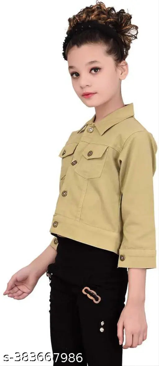 Denim net jackets & coats for girls aged 5-8 years, Flawsome Stylus Indian design