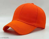 Orange cotton baseball cap - stylish & breathable for men & women, perfect for summer activities and travels. Made in India." (125 characters)