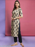 Crepe Kurta set for women, printed with 3/4 sleeves, Indian ethnic fashion
