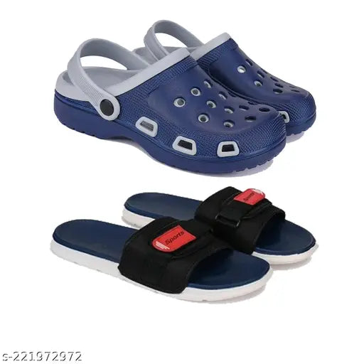 Waterproof EVA chappals for kids, new fashion design, pack of 2 - Breathable and comfortable flip flops for daily wear