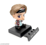 BTS V Bobblehead, ABS automobile showpiece for car dashboard, 7.5cm x 12cm x 7.5cm, detachable base with mobile holder, India-made Kpop collectible