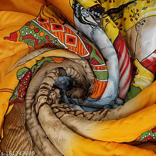Ultra-soft microfiber winter quilt, 90x100 inch KEERRAZ Rajasthani Jaipuri design from India