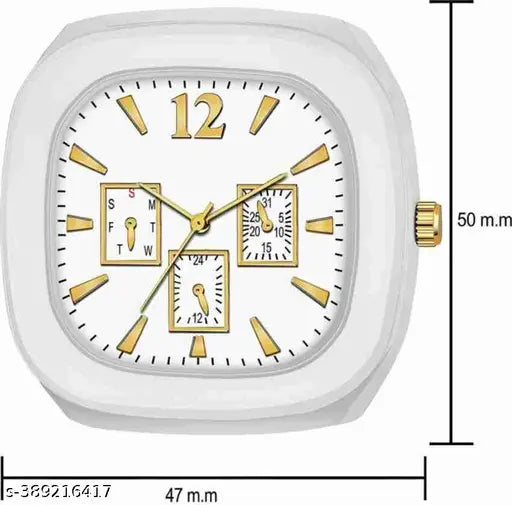 Black and white combo rubber-strapped analog watch for kids, perfect for parties and casual wear