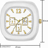 Black and white combo rubber-strapped analog watch for kids, perfect for parties and casual wear