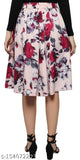 Printed crepe calf length women's party skirt, Indian craftsmanship for festive wear