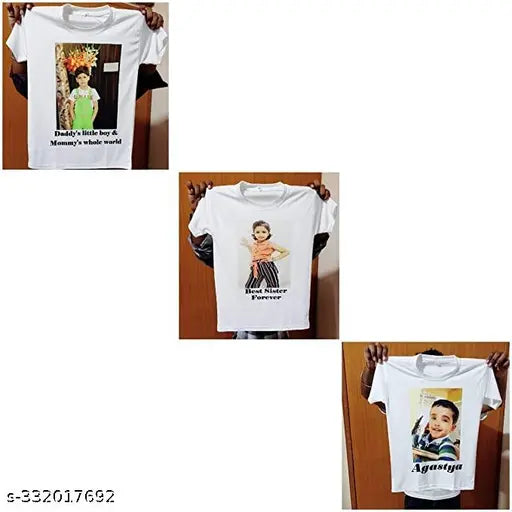Photo printing T-shirt set, 100% knitted polycotton, short sleeves, self-design. Ideal for special occasions, comfortable wear in all seasons