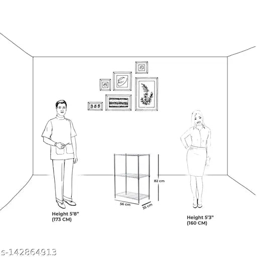 Steel kitchen cabinet, 36cm breadth x 82cm height x 57cm length, Tunehome brand, pack of 1 from India