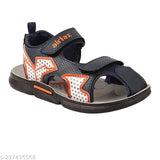 ASPARKBLUE Kids Pu Sole TPR Velcro Sandals, textured net pattern for casual outdoor wear, ideal for boys aged 8-9 years. Adjustable fit, durable design from India