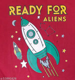 Maroon polycotton boys' sweatshirts & hoodie pack of 1, printed design for winter wear