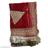 Embroidered Georgette Rajputi Poshak set (Lehenga, Kurti, Odhani, Astra) - Indian party wear with zari work