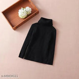 High-quality wool kids' black high neck long sleeve winter sweatshirt. Soft, gentle, and versatile for indoor/outdoor wear." (120 characters)