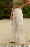 Solid formal Korean bell bottom ribbed cotton lycra trousers - high-waisted, stretchable for officewear & daily wear