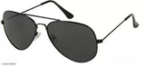 Black cotton baseball cap combo with black polarized lens aviator sunglasses, water-resistant sporty band for men & boys on display stand