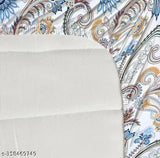Gorgeous cotton botanical double fitted bedsheet, 2 pillow covers & 1 single sheet, ideal for summer. Shiny fabric enhances with wash." (97 characters)