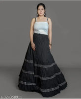 Casual rayon western skirt, solid net fabric, women's fashion in multiple sizes from 28-40 and free size