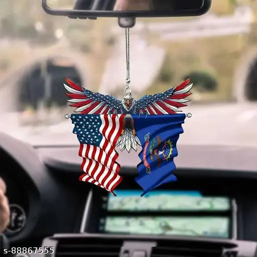 Print Well Car hanging eagle, Indian-made art for home decor & meditation room, trendy car accessory