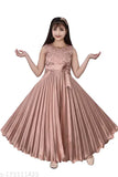Silk blend striped net sleeveless party dress for girls aged 3-10, SAFIA COLLECTION designed in India