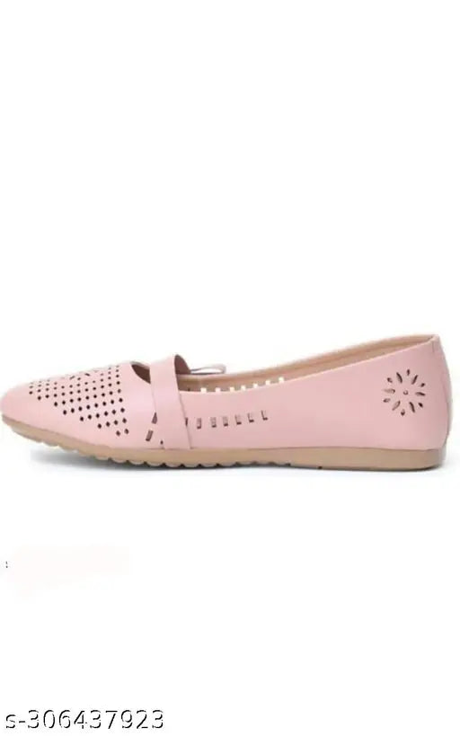 Grey synthetic ballerinas by MAHI & LOOKS for women - textured slip-on design
