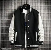 Men's fleece colorblocked bomber jacket with side pockets, durable and comfortable for winter season, best suitable for cool places