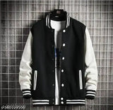 Men's fleece colorblocked bomber jacket with side pockets, durable and comfortable for winter season, best suitable for cool places