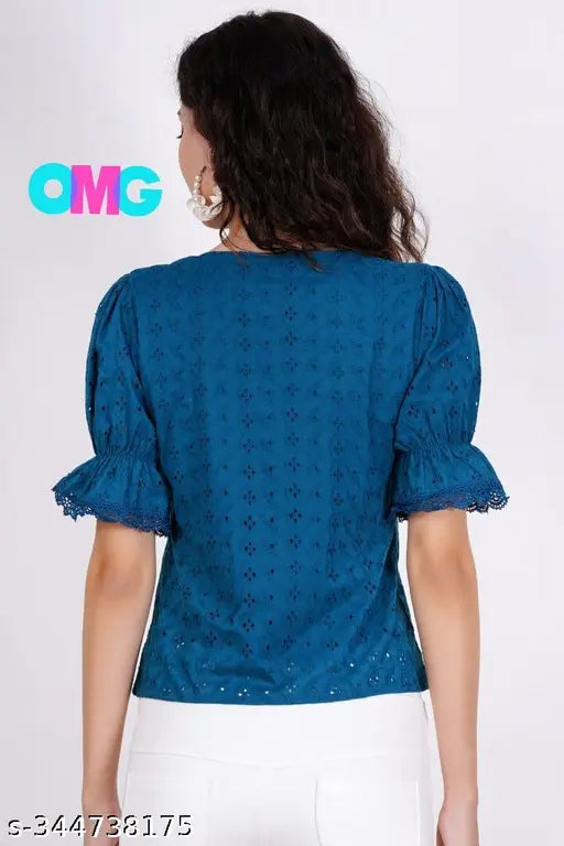 Maroon cotton crop top, dark blue color for girls. Breathable, fashionable, and versatile in wardrobe