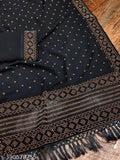 Designer printed embroidered black Georgette Kanjivaram saree - Modern prints and classic embroidery for parties or any occasion