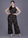 Printed rayon sleeveless jumpsuit by Yozz, Indian-made fashion piece for women's wardrobe