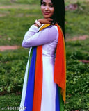 Stylish white georgette jumpsuit gown for women under 500 inches, solid pattern, three-quarter sleeves, available in sizes S to XXXL