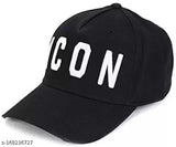 Black self-designed embroidered cotton cap for unisex adults and kids (boy & girls), made in India