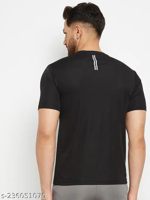 Activewear Polyester T-shirt, printed short sleeves for men's sports activities. Austiex Mens TShirt on hanger