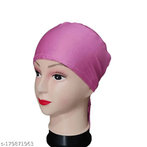 Solid cotton canvas hijab cap combo (Pack of 10) for Muslim women, Indian origin